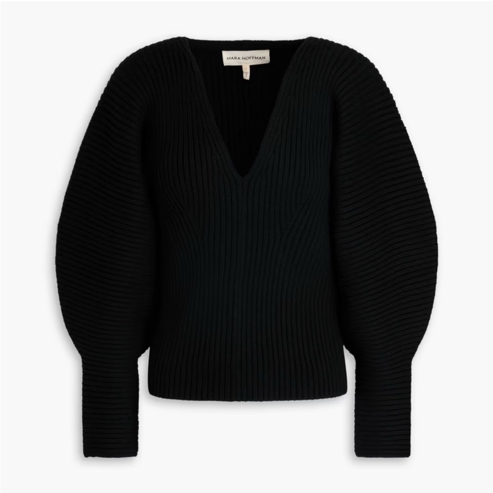 MARA HOFFMAN
Olla Open-Neck Modal Sweater Black size M
